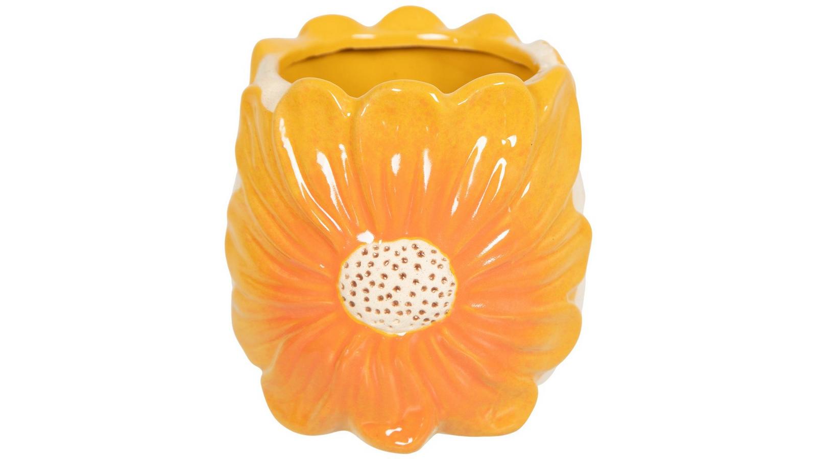 Orange & Yellow Stoneware Floral Planter | Hobby Lobby | 6396469