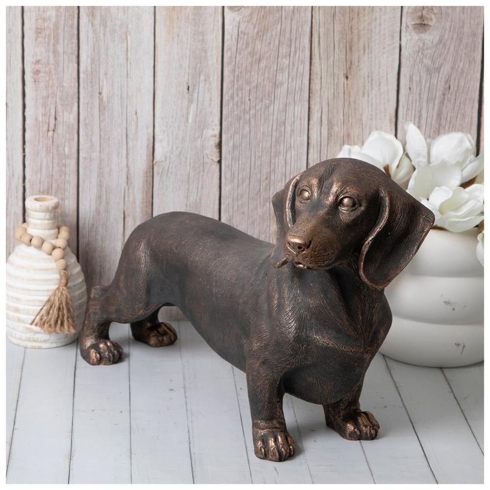 Bronze Dachshund Garden Statue