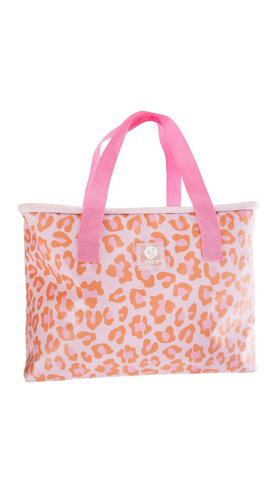 Zyra Pink & Orange Leopard Print Cooler Tote | Hobby Lobby | 6402341
