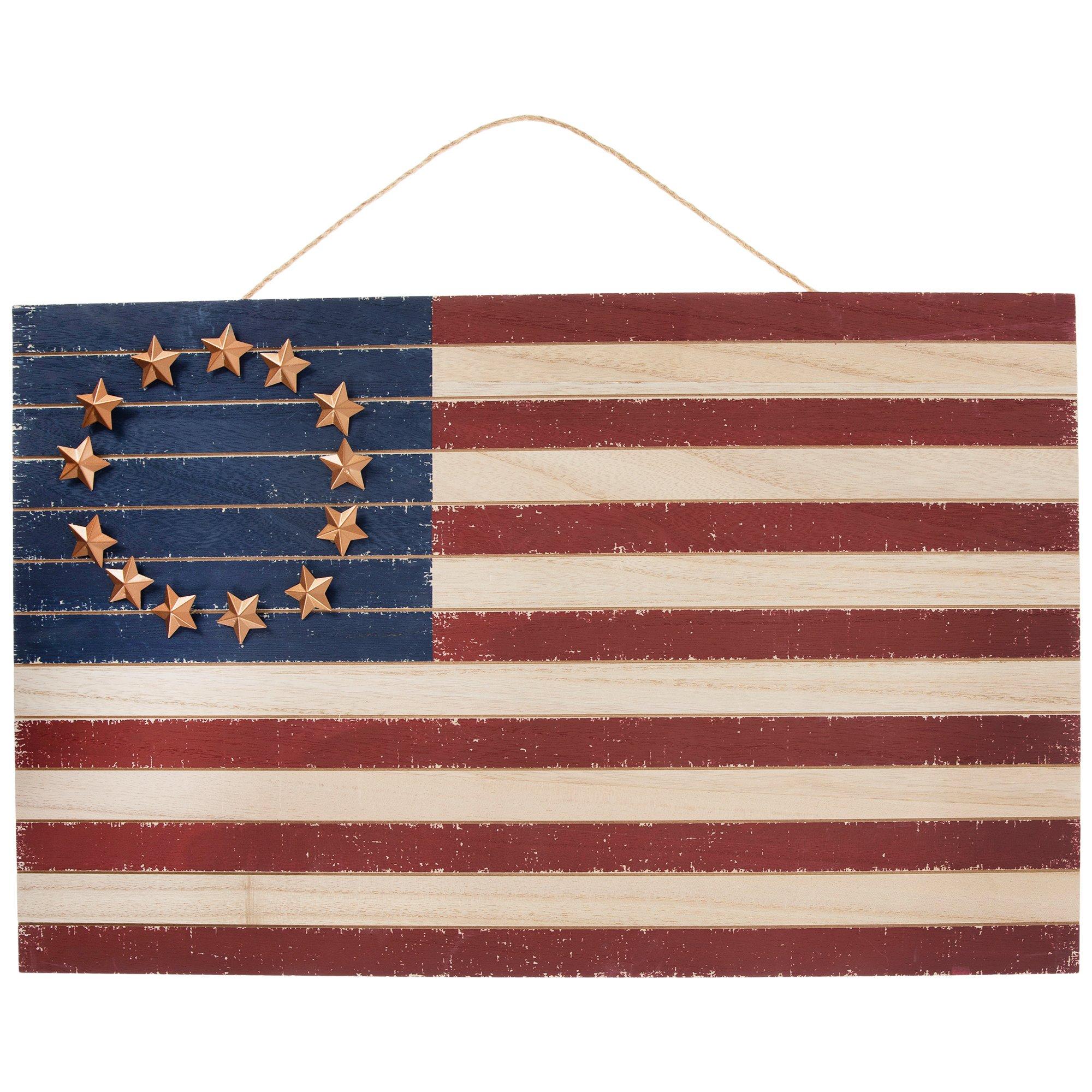 American Flag Floral Woodchip Wall Decor | Hobby Lobby | 6313662