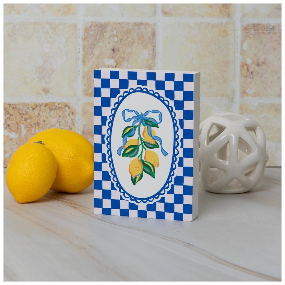 Checkerboard Lemons Wood Decor | Hobby Lobby | 6403513