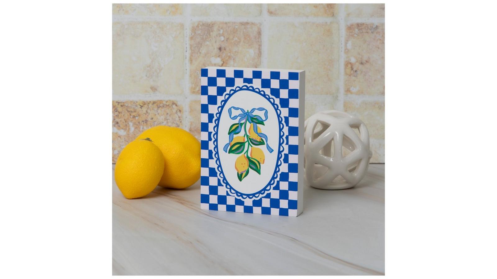 Checkerboard Lemons Wood Decor | Hobby Lobby | 6403513