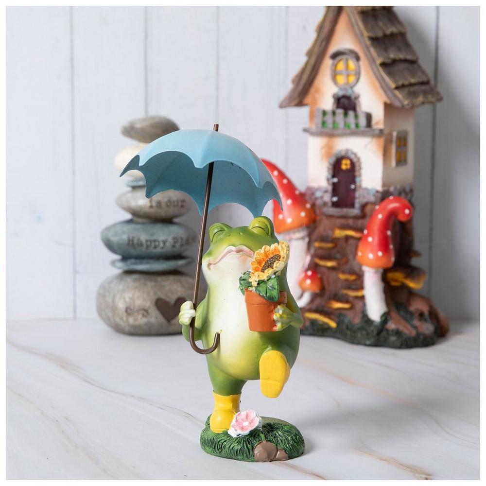 Cheerful Frog With Umbrella Figurine | Hobby Lobby | 6404008