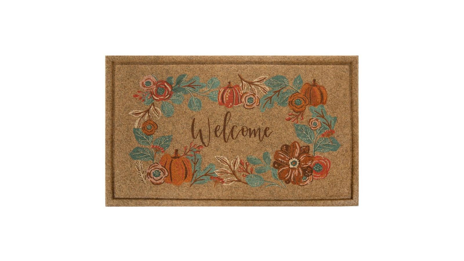 Pumpkins & Flowers Welcome Doormat | Hobby Lobby | 6408934
