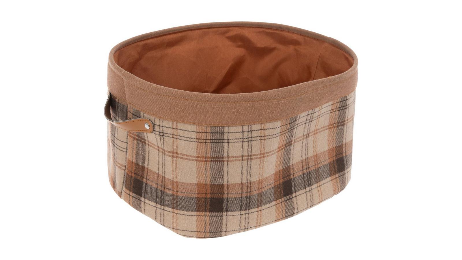 【APERTY】Sサイズ WIDE BAG TARTAN BROWN Brown & Orange Plaid Basket | Hobby Lobby | 6410427