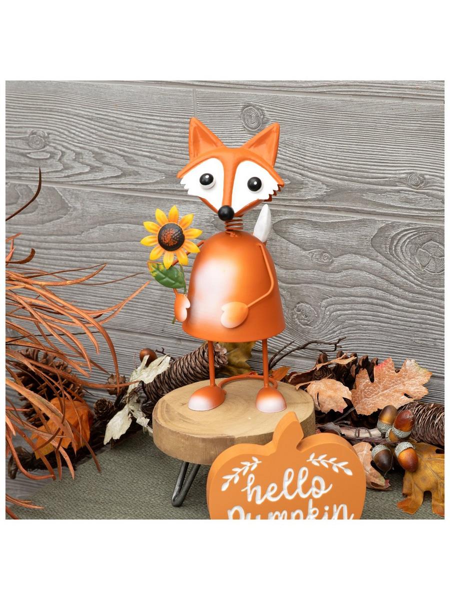 Bouncy Metal Fox With Sunflower | Hobby Lobby | 6410849