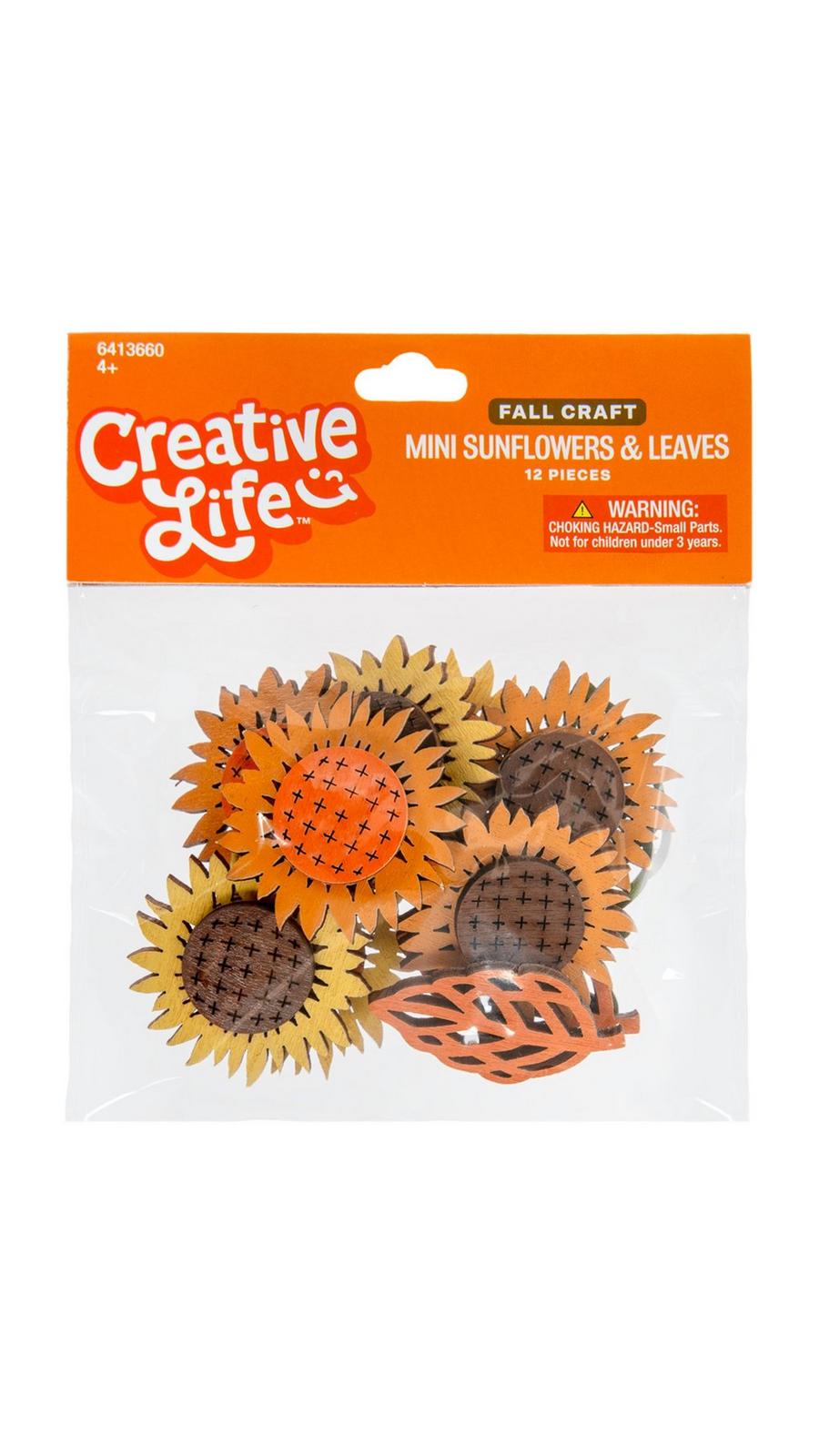 Mini Sunflower & Leaf Wood Embellishments | Hobby Lobby | 6413660