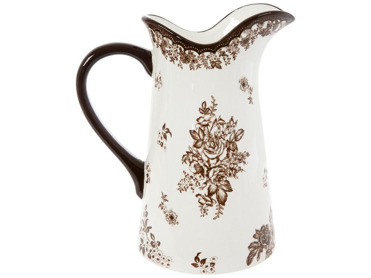 Brown & White Floral Toile Pitcher | Hobby Lobby | 6414734