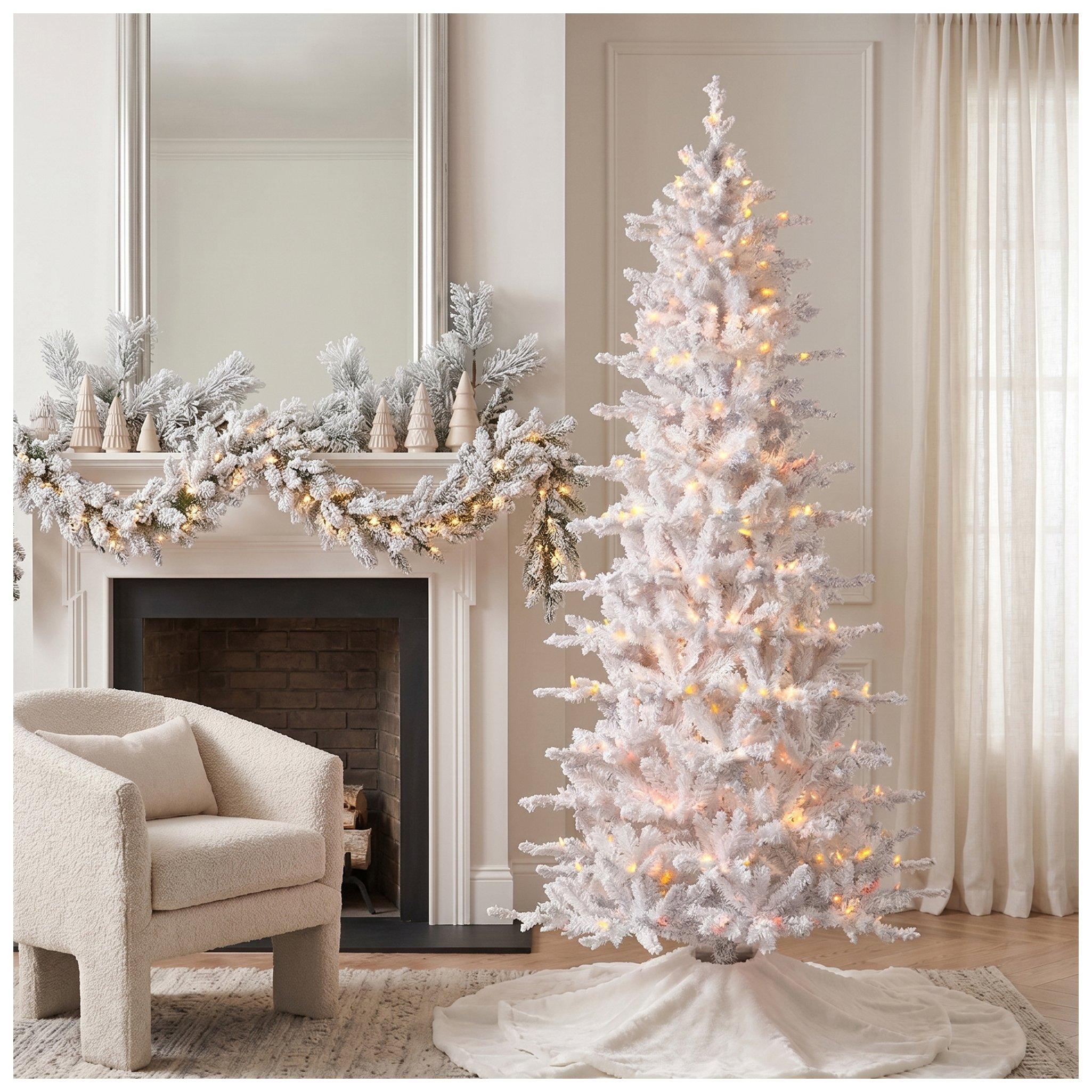 Flocked White Fir Pre-Lit Christmas Tree - 7.5 ft | Hobby Lobby