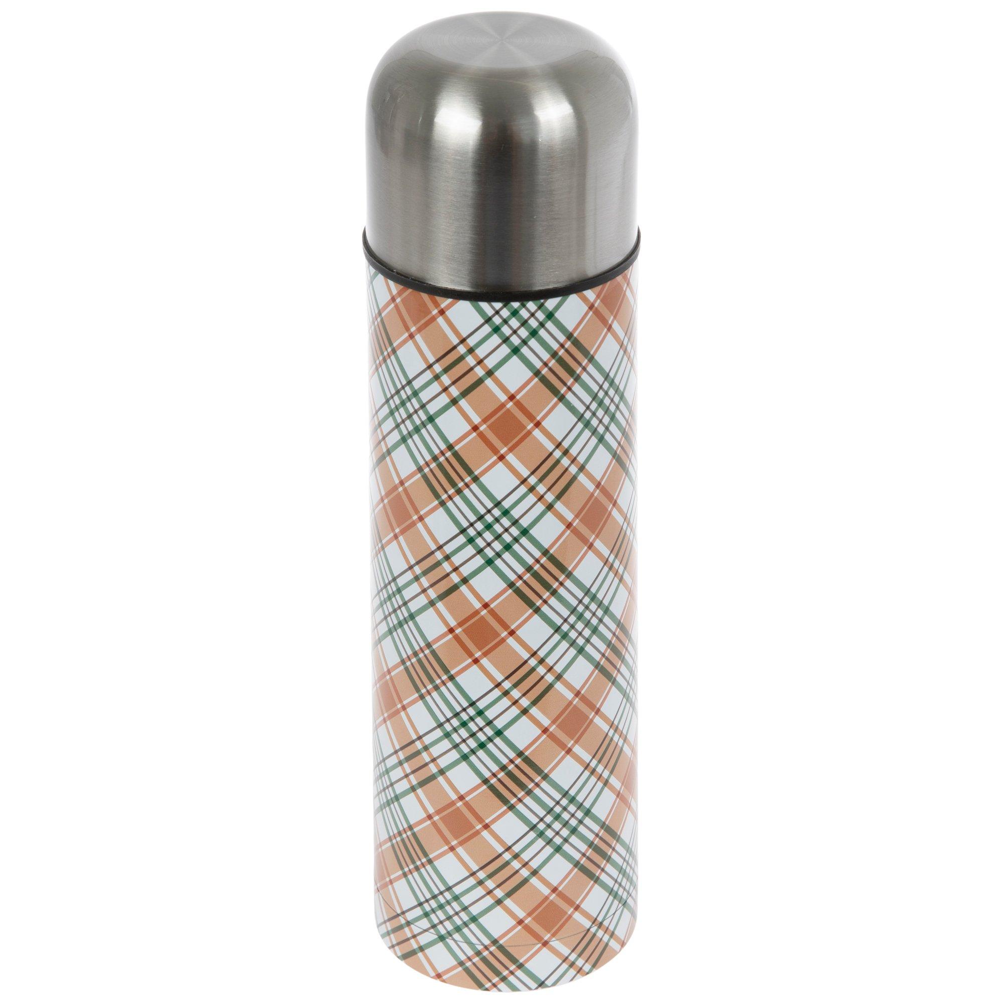 Brown & Green Plaid Thermos | Hobby Lobby