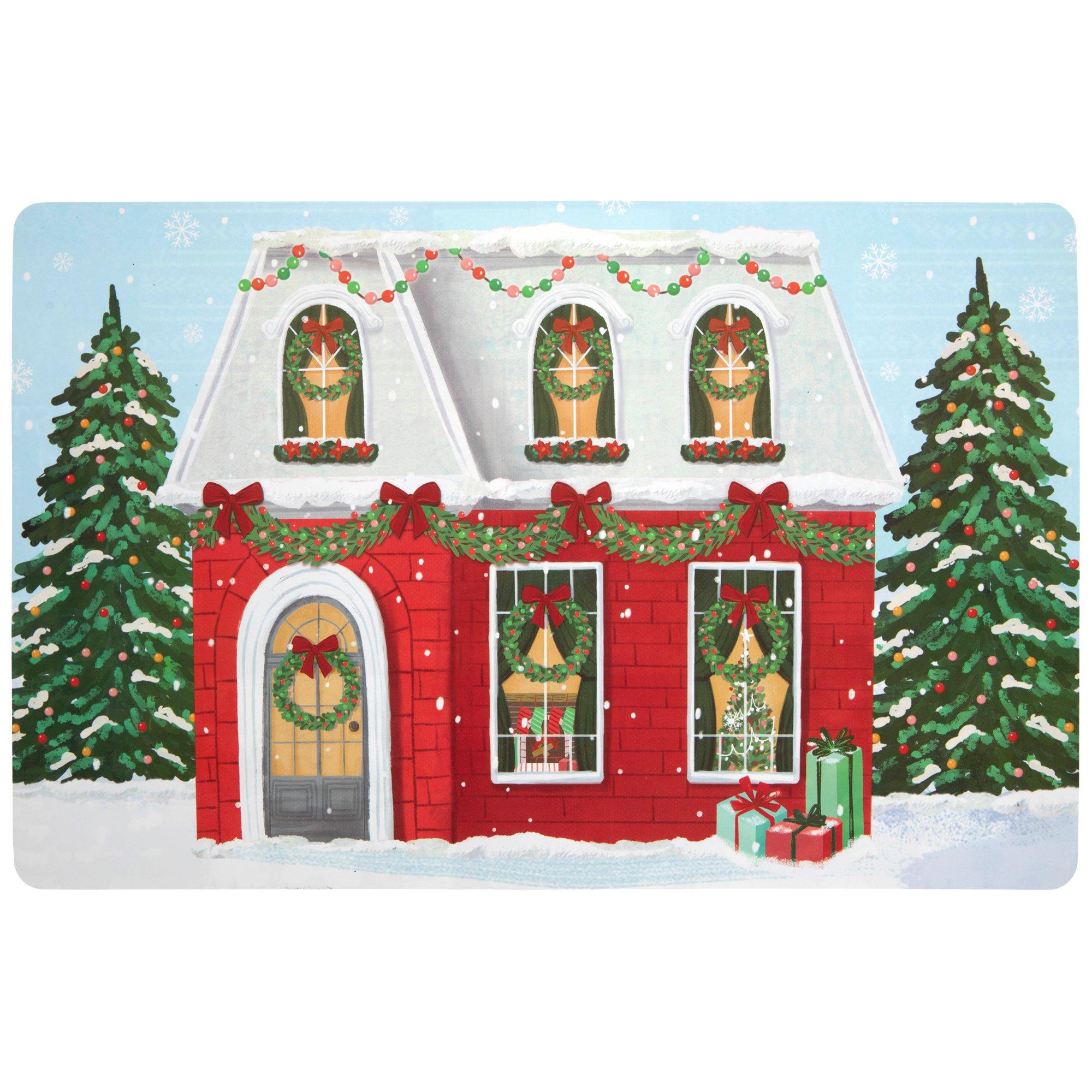Christmas Collage & Village Reversible Placemat | Hobby Lobby | 6419386