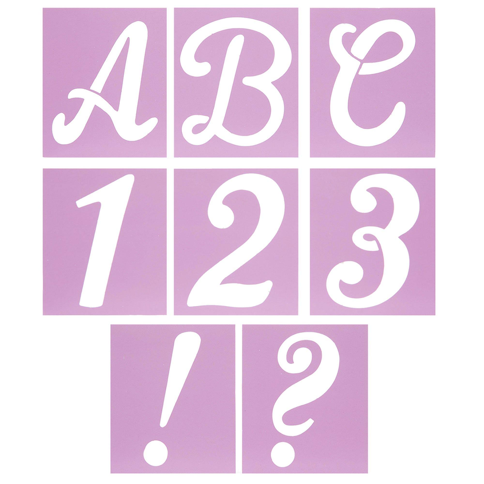 Crafters Choice Cursive Alphabet & Number Stencil 12 x 12 in Alphabet &  Number Cursive