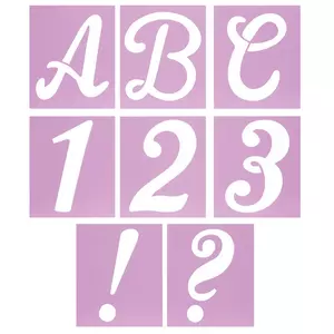 Fancy Serif Uppercase Alphabet & Number Adhesive Stencils