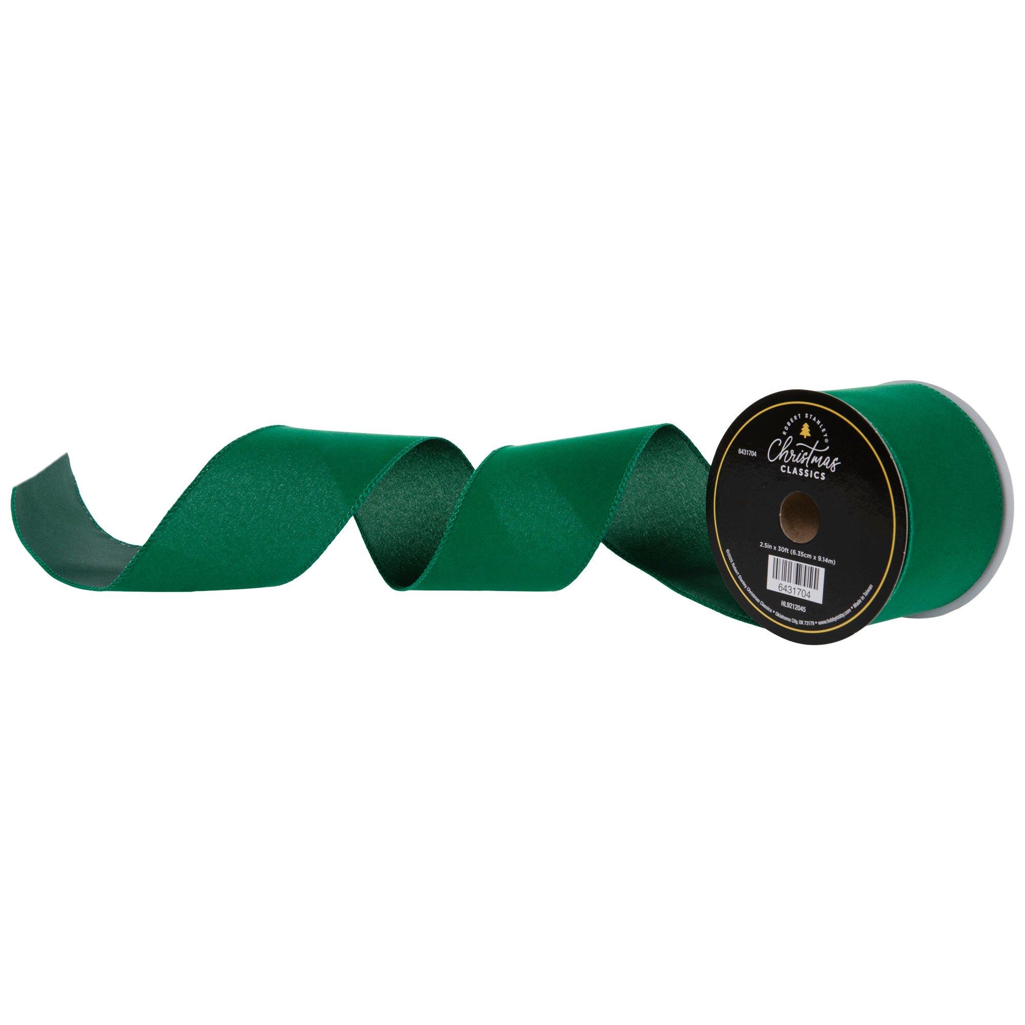 Green Velvet Wired Edge Ribbon | Hobby Lobby | 6431704