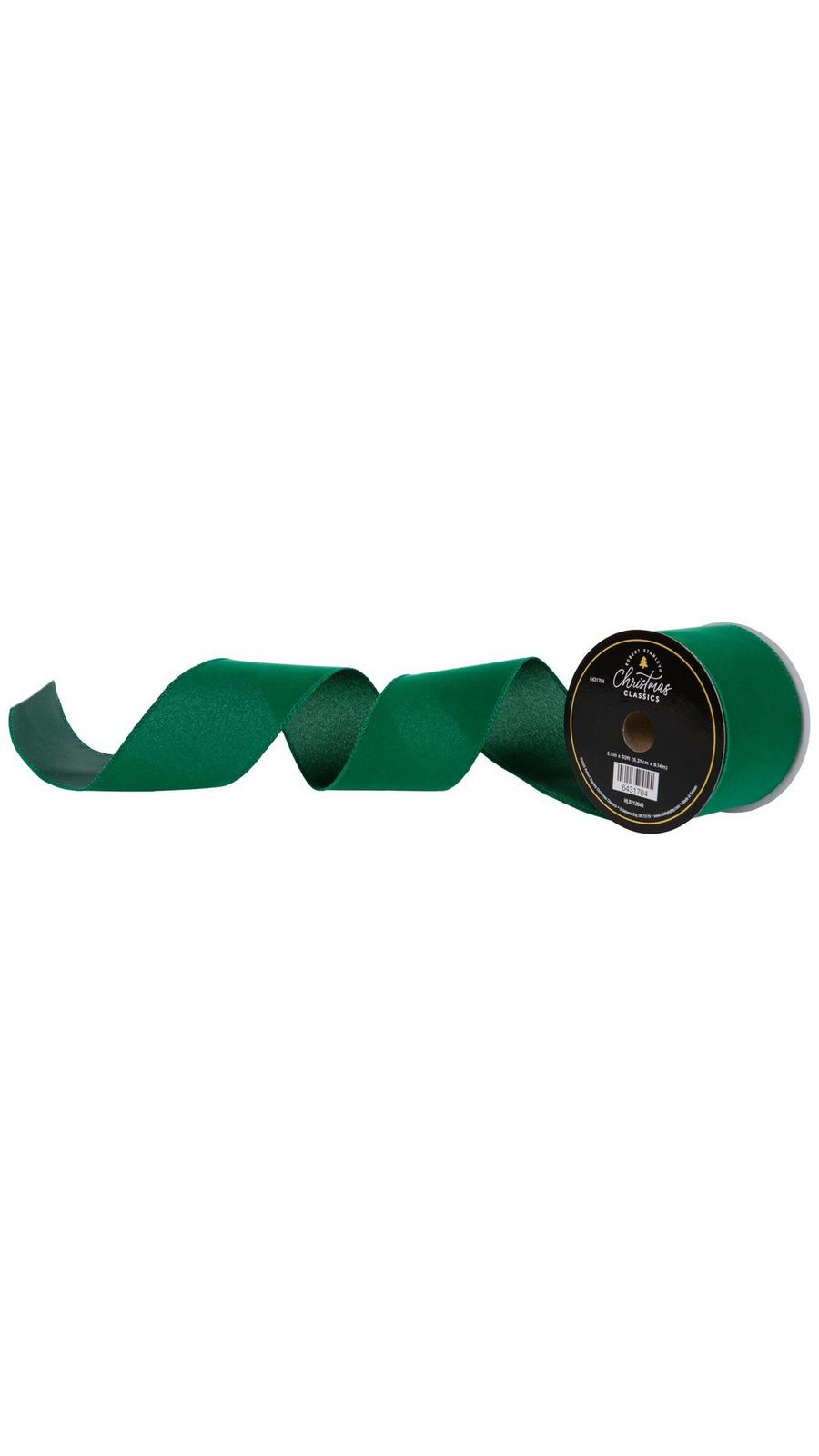 Green Velvet Wired Edge Ribbon | Hobby Lobby | 6431704