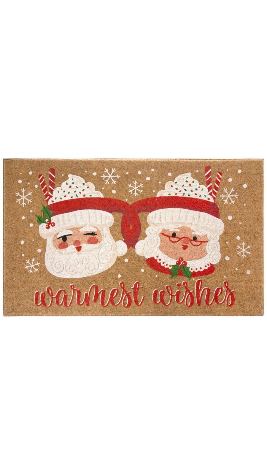 Warmest Wishes Santa Claus & Mrs. Claus Doormat | Hobby Lobby