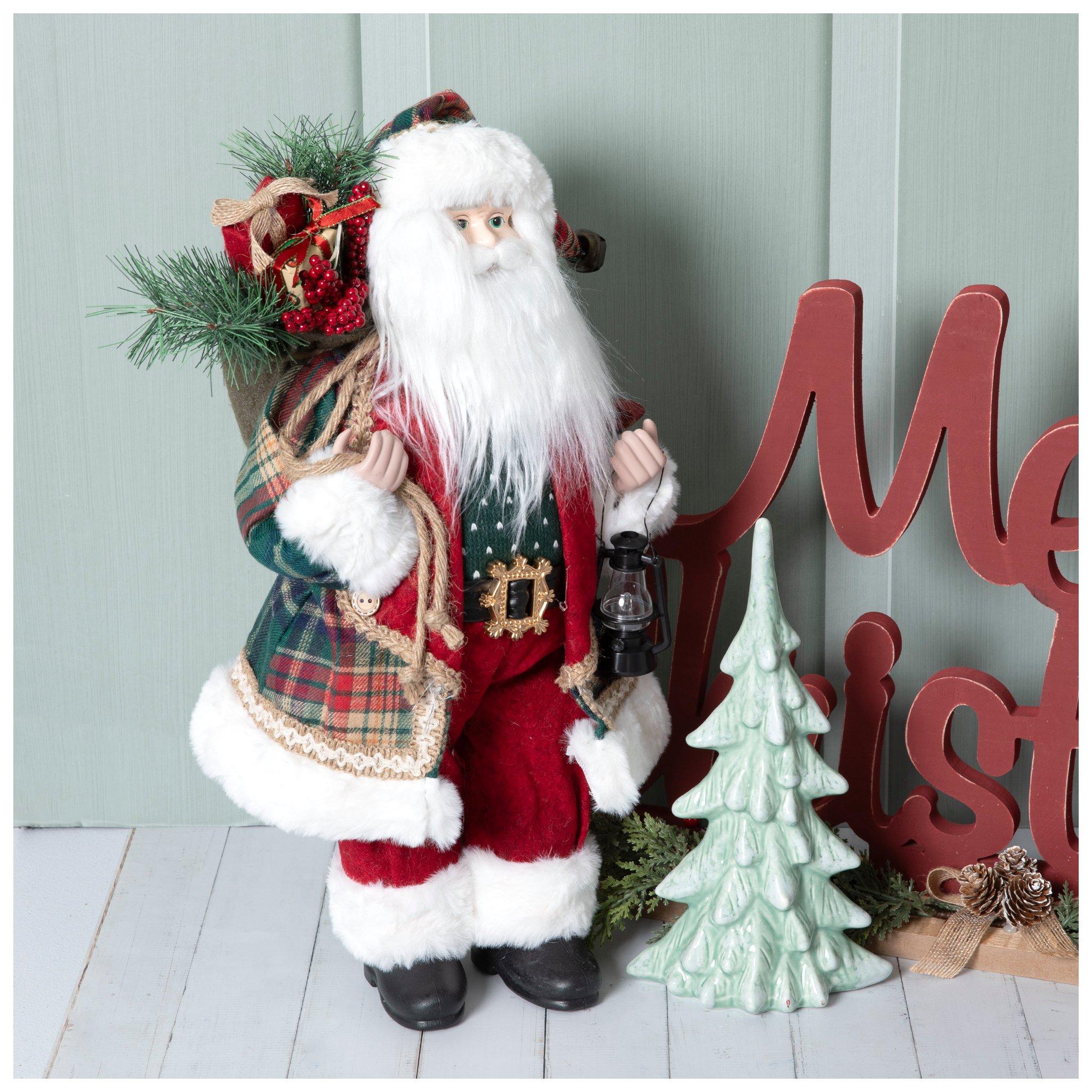 Plaid Coat Santa Figurine | Hobby Lobby | 6436240