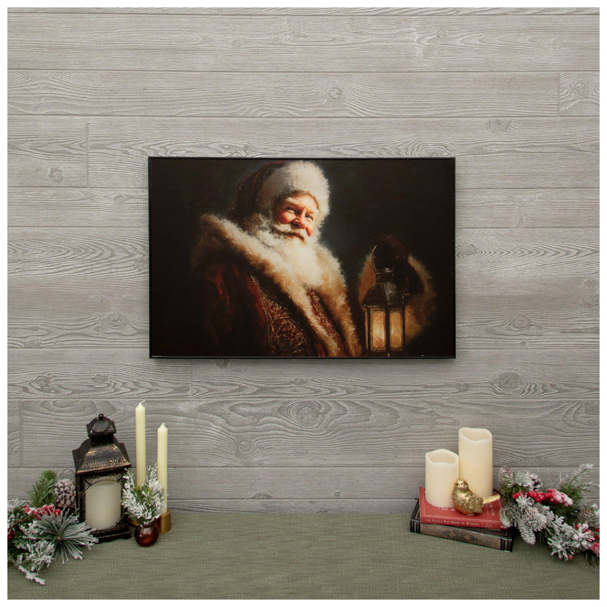 Smiling Santa With Lantern Framed Wall Decor | Hobby Lobby | 6436976