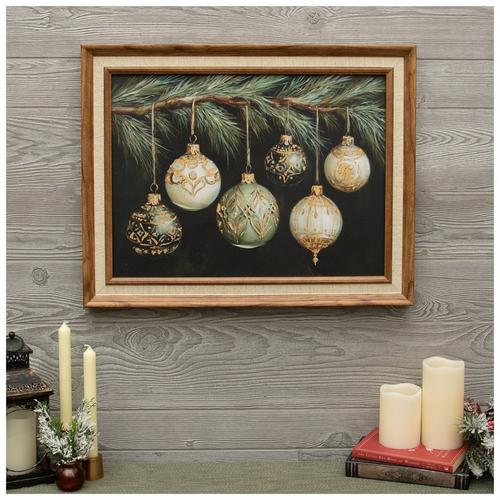 Ornaments On Branch Canvas Wall Decor