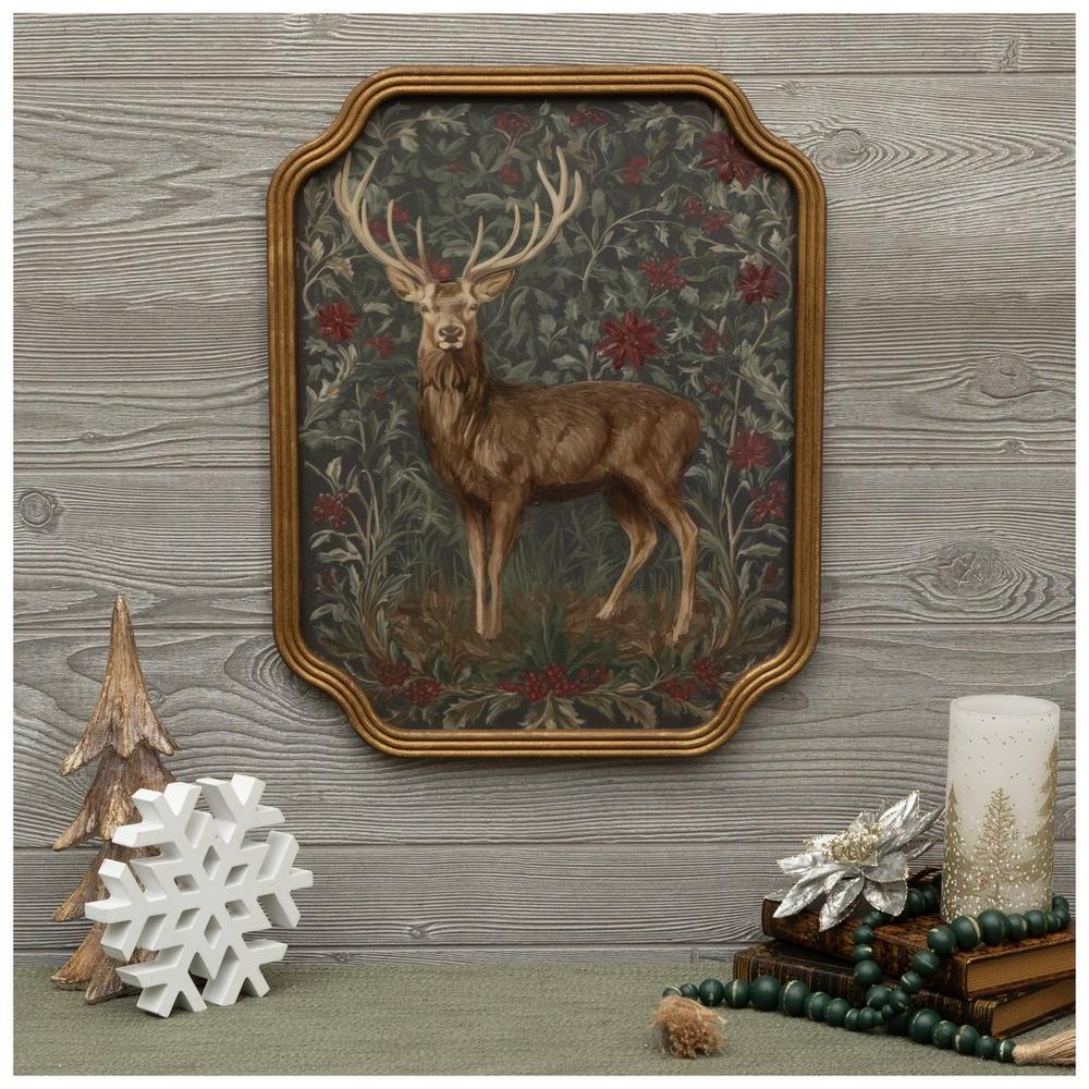 ✨新品✨レッドポピーズ:1 ArtistD.NENGERMAN 絵画 額縁付き Reindeer & Flowers Ornate Framed Wall Decor | Hobby Lobby | 6437180