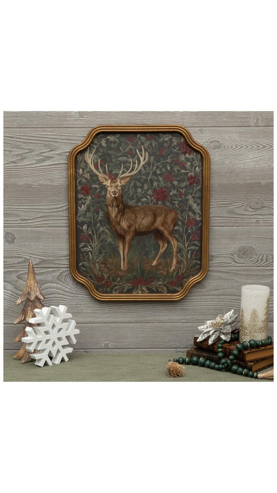 Reindeer & Flowers Ornate Framed Wall Decor | Hobby Lobby | 6437180