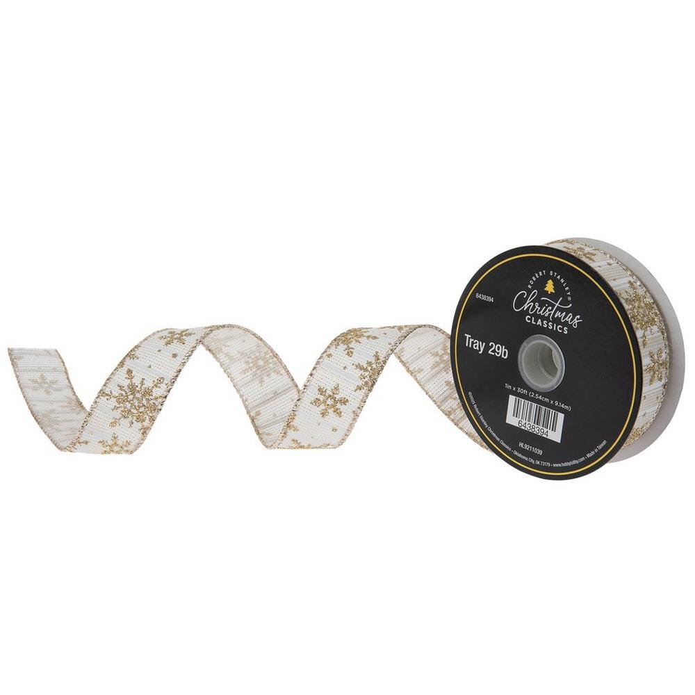 Snowflakes & Stripes Wired Edge Ribbon | Hobby Lobby | 6438394
