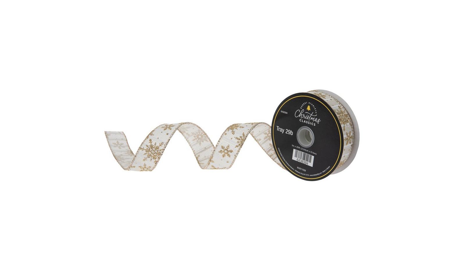 Snowflakes & Stripes Wired Edge Ribbon | Hobby Lobby | 6438394