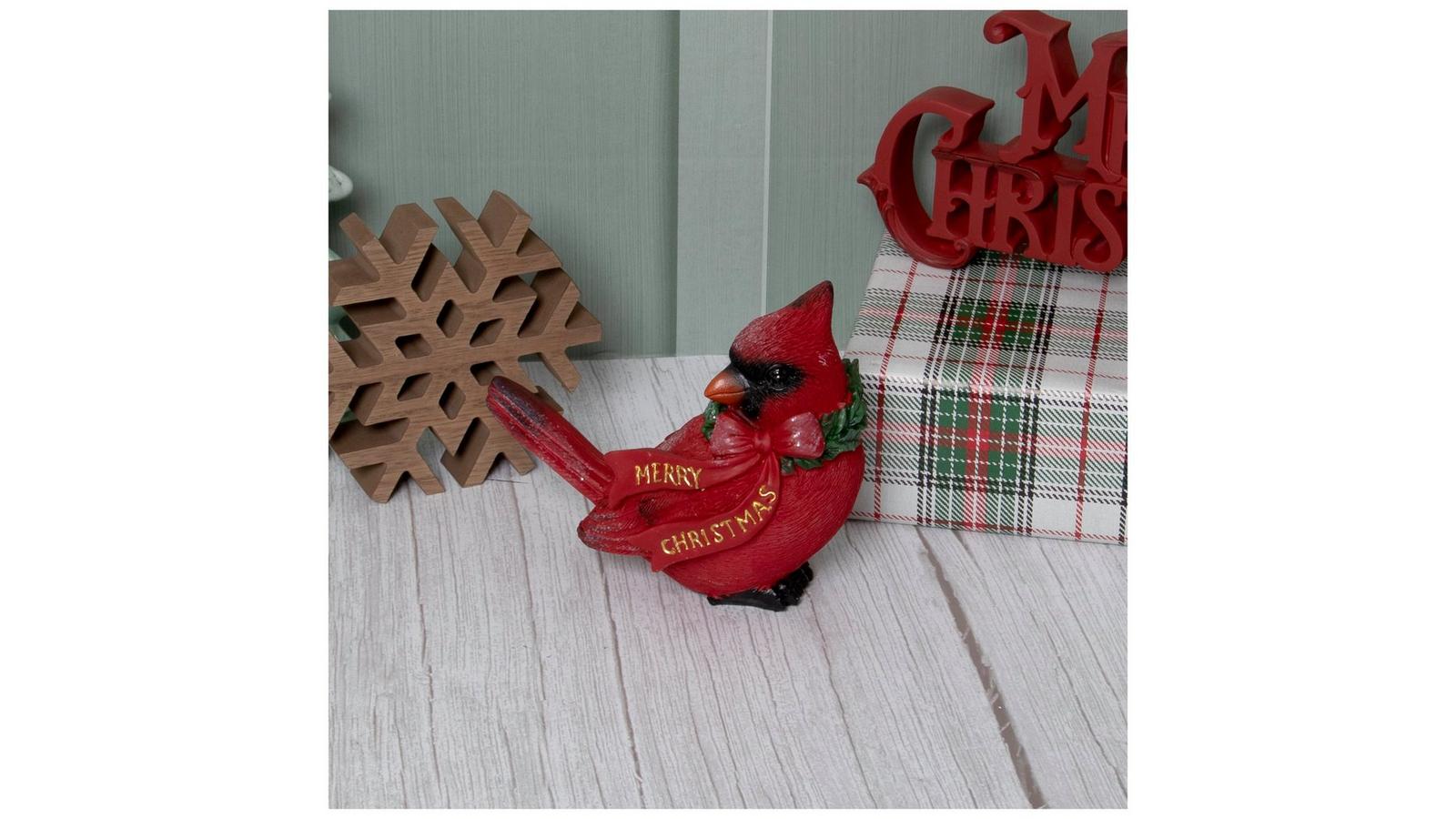 Merry Christmas Red Bow Cardinal Figurine | Hobby Lobby | 6441653