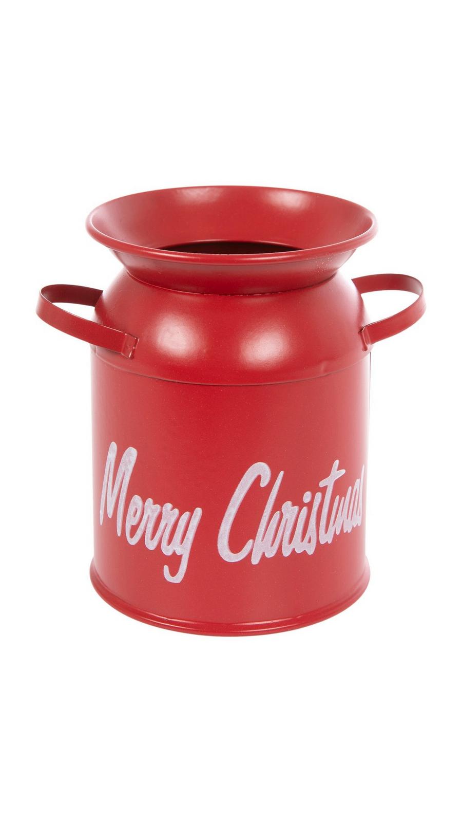 Red Merry Christmas Mini Metal Milk Can | Hobby Lobby | 6442727