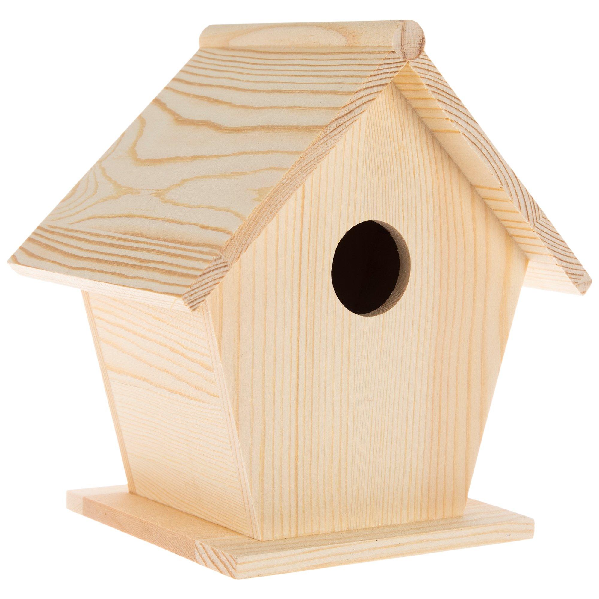 Traditional Square Wood Birdhouse