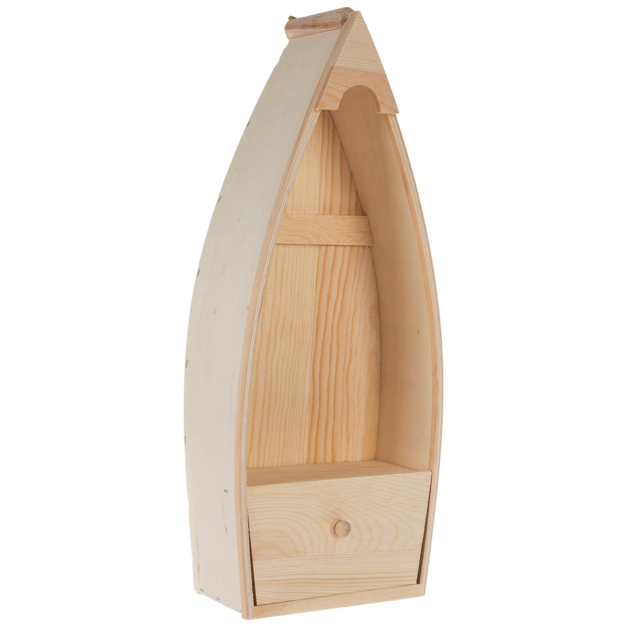 Boat wall shelf - replica rowboat shape - wood - 2´11.5 (90cm)