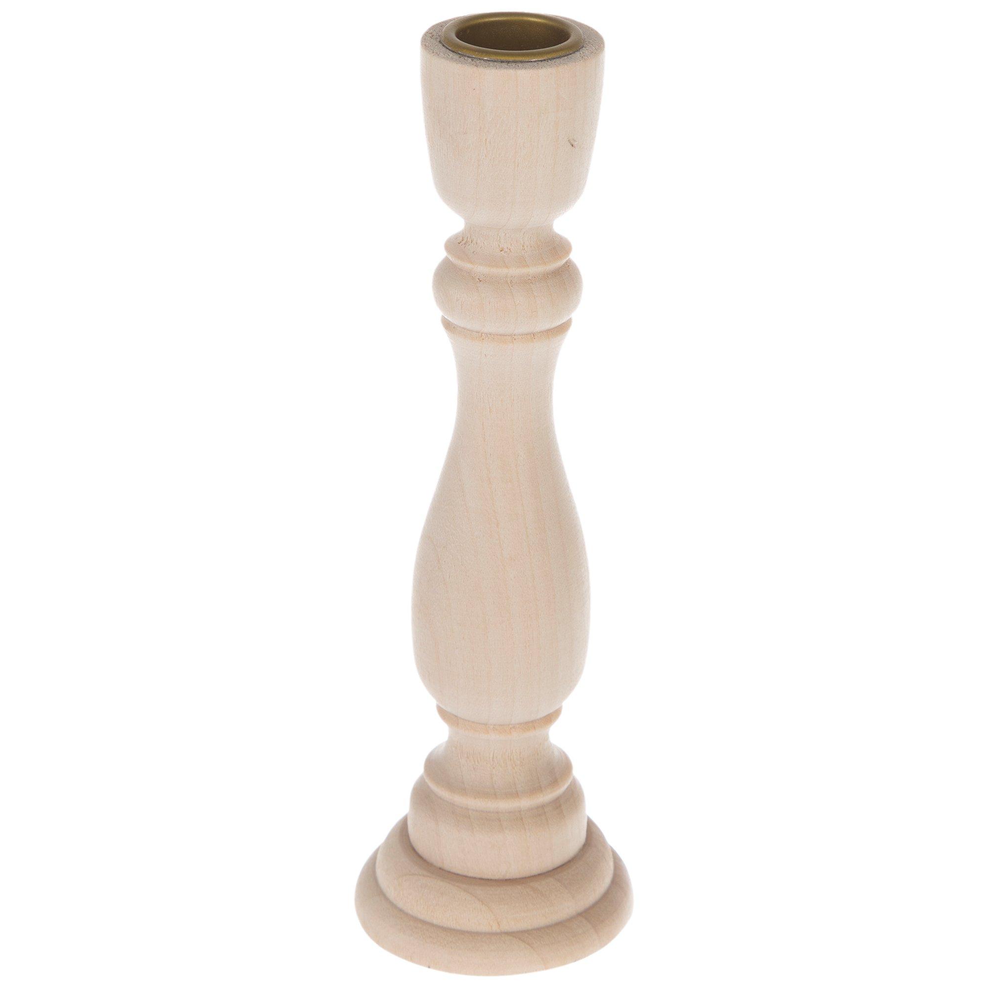 Wood Candlestick With Brass Grommet Hobby Lobby 649533