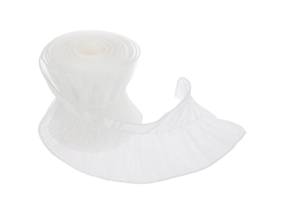 Pleated Wired Edge Sheer Ribbon - 4 3/4