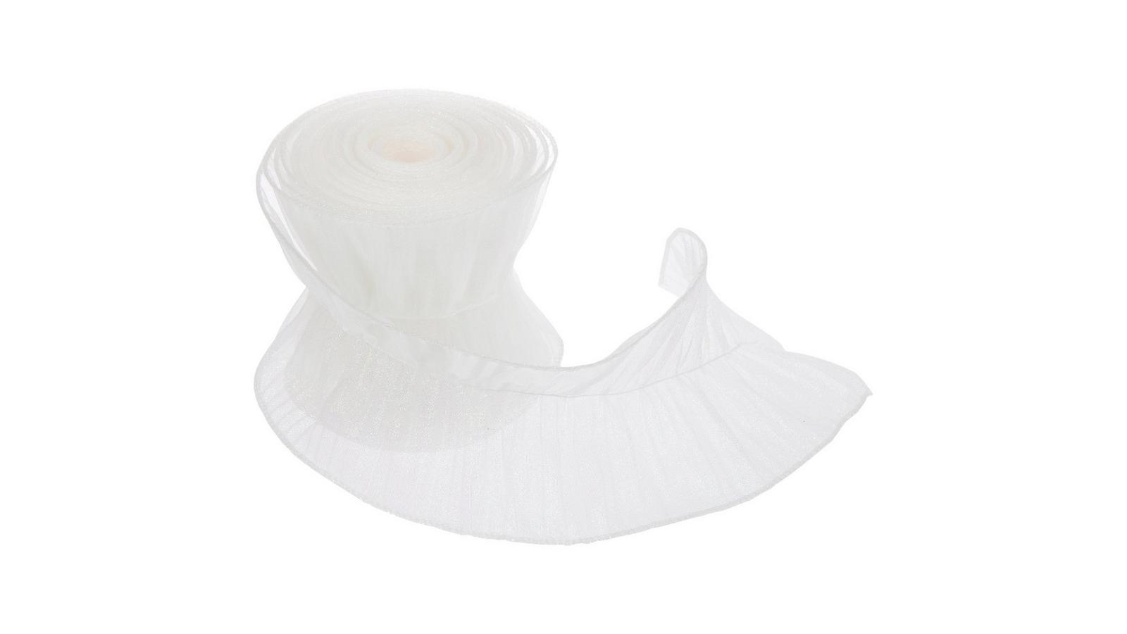 Pleated Wired Edge Sheer Ribbon - 4 3/4
