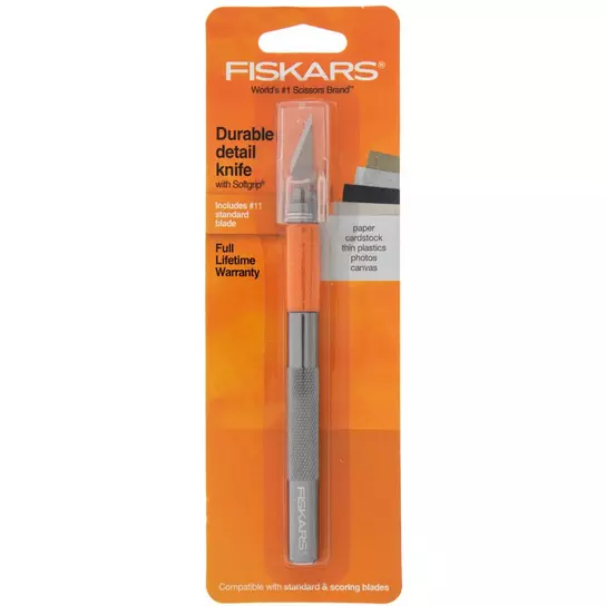 Fiskars Premium Precision Art Knife - N°11 Blade, Precision Handicraft Knife/Blade, Total Length: 15.5 cm, Incl. 1 Blade No. 11, Quality Steel