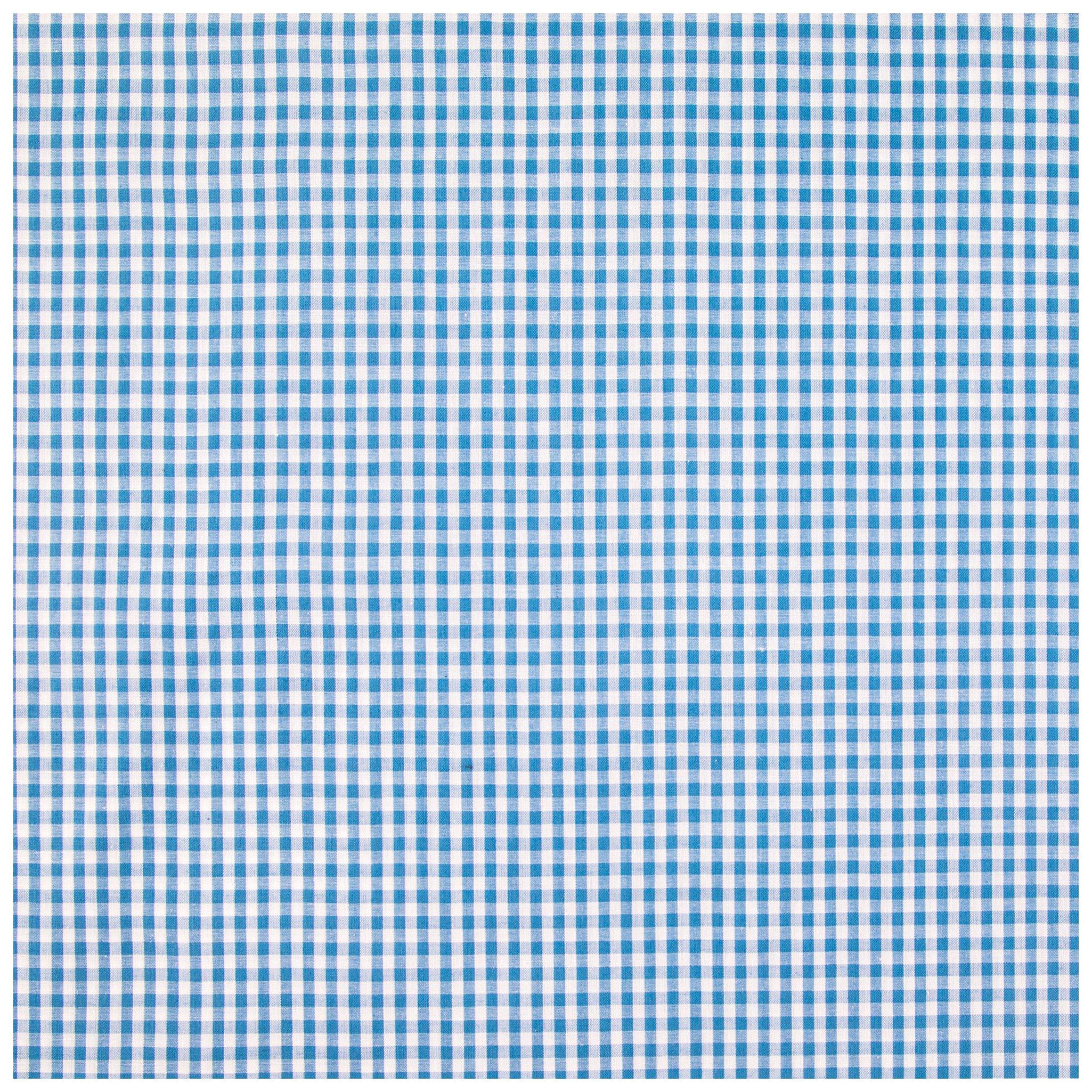 Gingham Fabric light blue & white color view 1