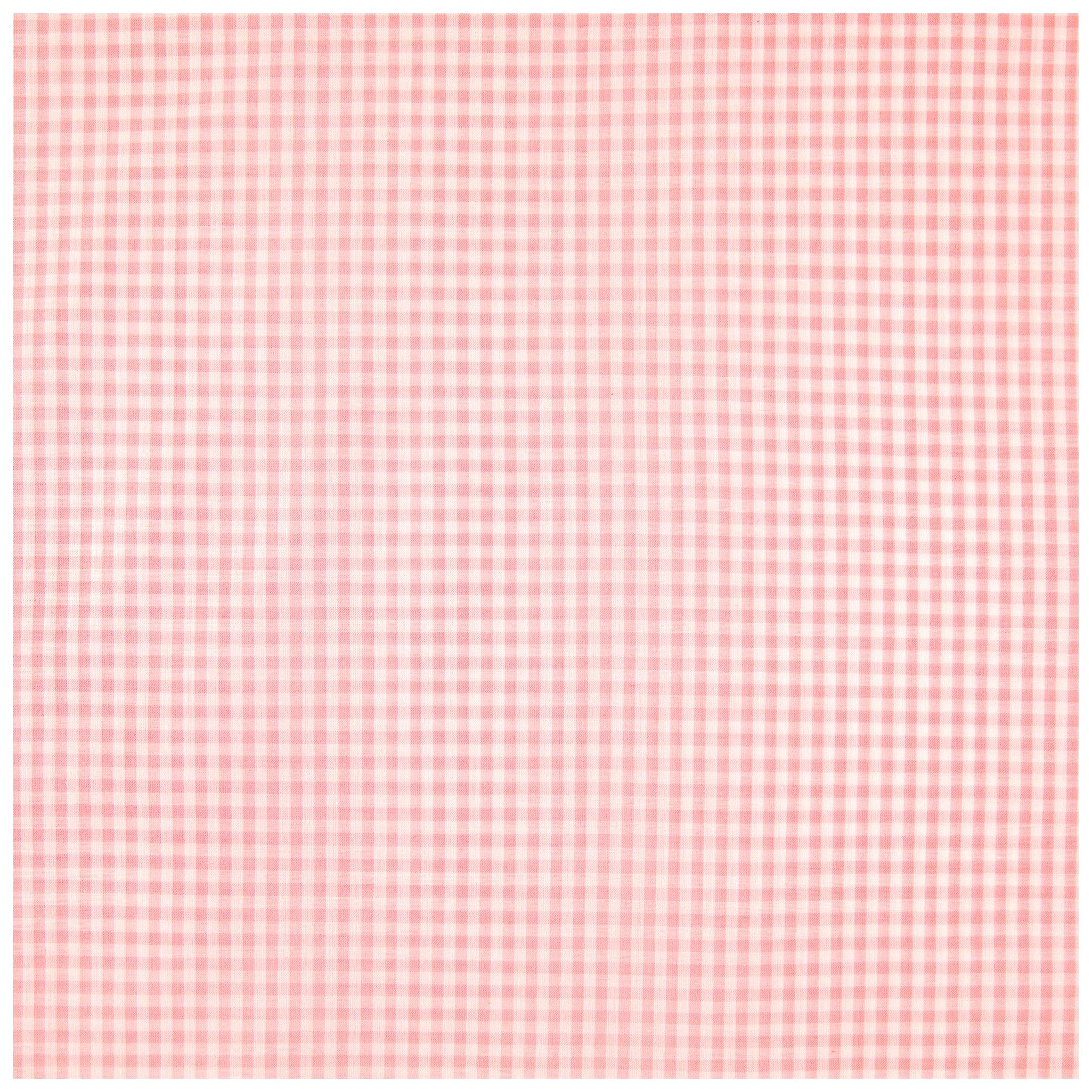 Gingham Fabric pink & white color view 1