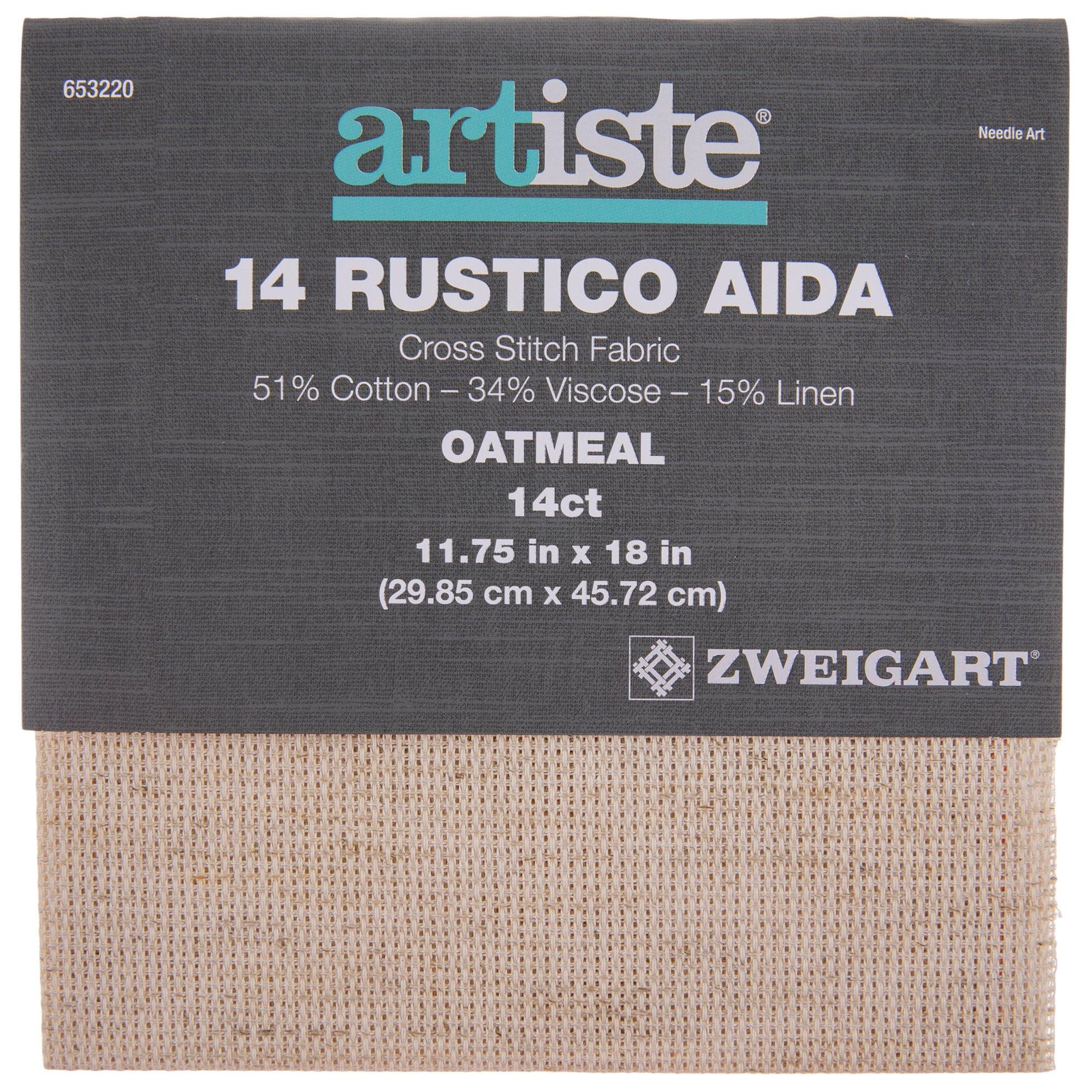Oatmeal 14Count Rustico Aida Cross Stitch Fabric 11 3/4" x 18