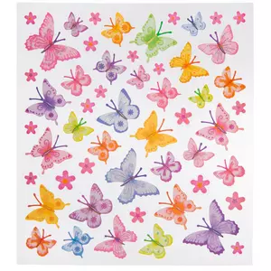 Butterflies & Flowers Glitter Stickers