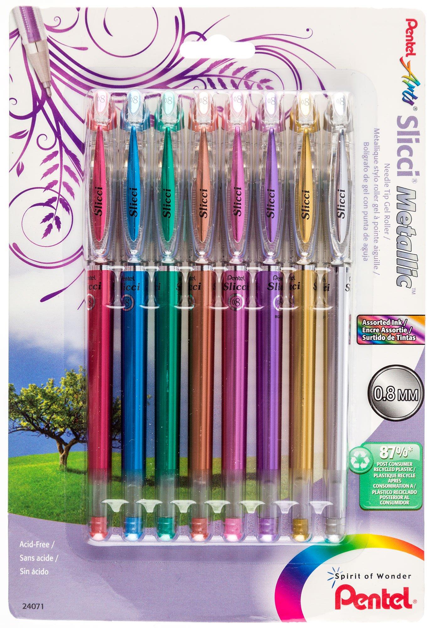 4-color Krazy Pop Iridescent Metallic Dual-Color Gel Pen Set @ Raw