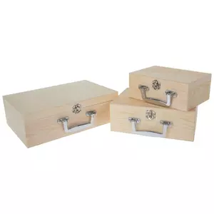 Wood Box With Handle Set