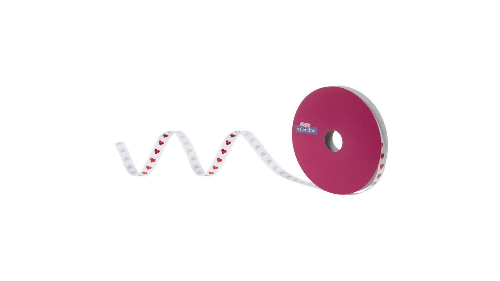 Red Hearts Satin Ribbon - 3/8