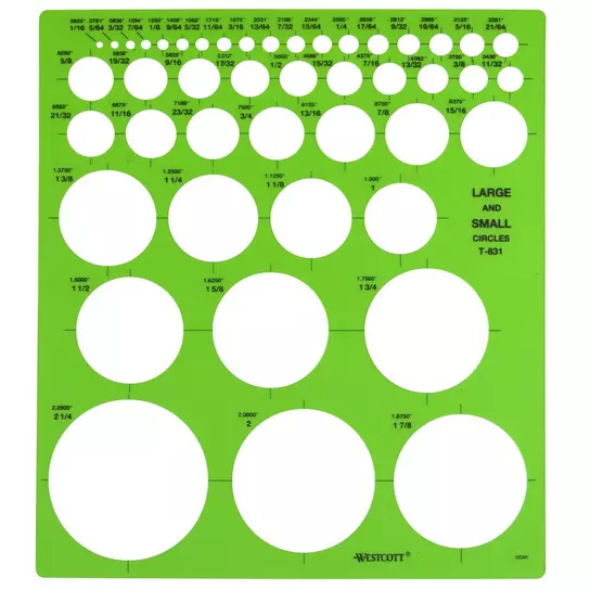 Circles stencils - Set of 6 different sizes. Reusable circles stencils from  1 to 3.5