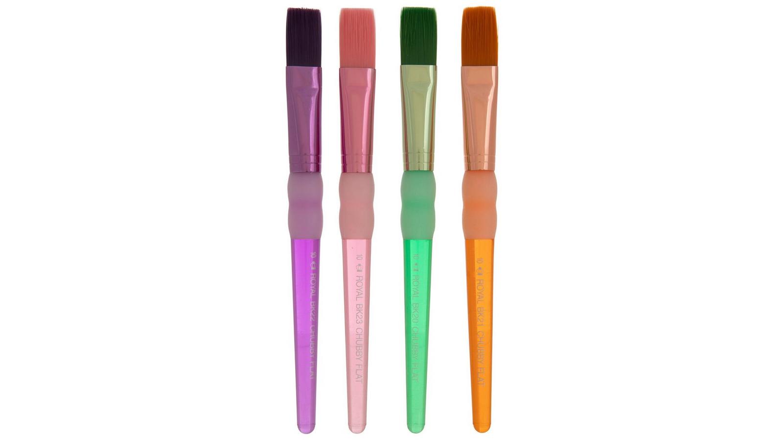 Nylon Chubby Flat Paint Brushes - 4 Piece Set | Hobby Lobby | 665315