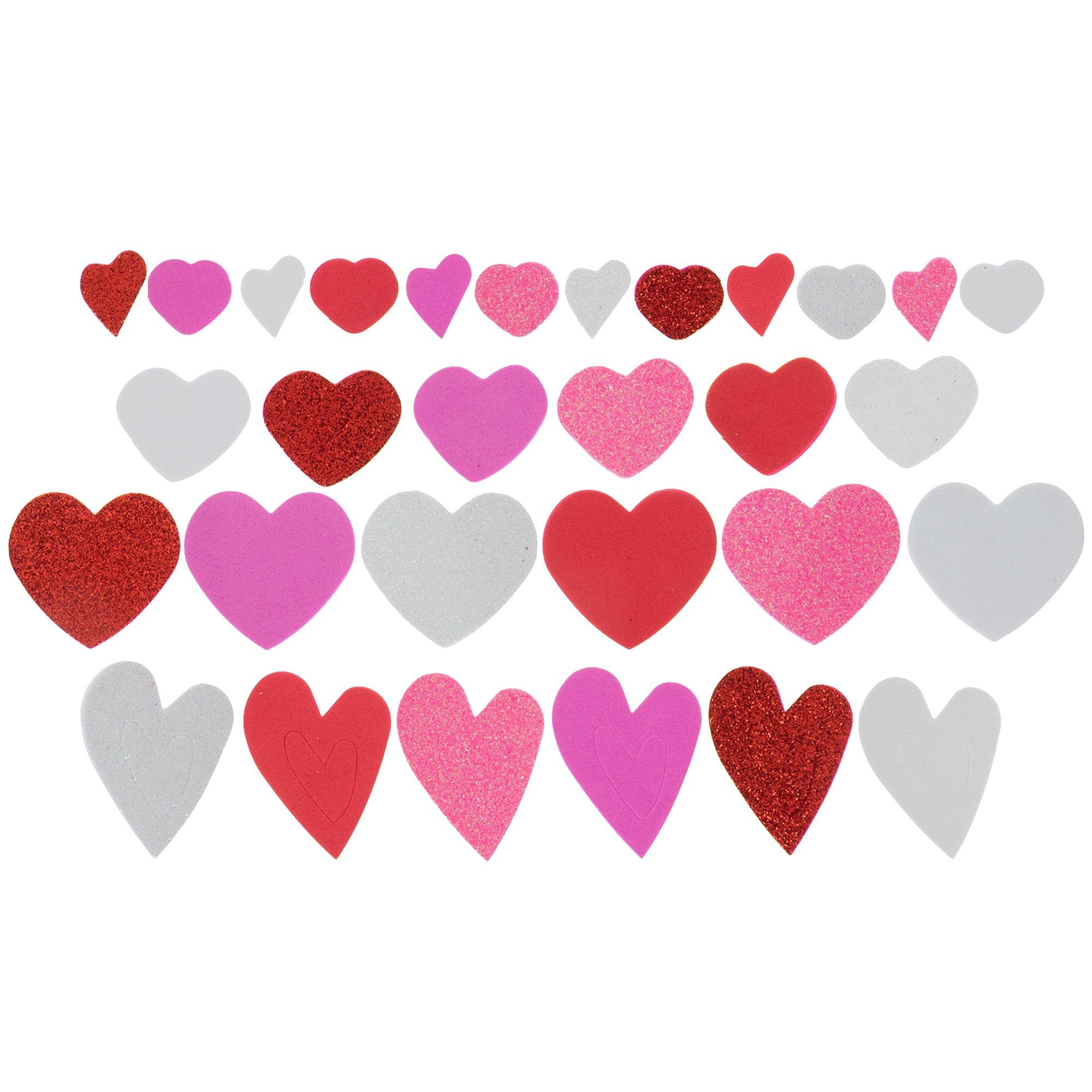 Glitter Heart Stickers Sheets - 12 Count: Rebecca's Toys & Prizes