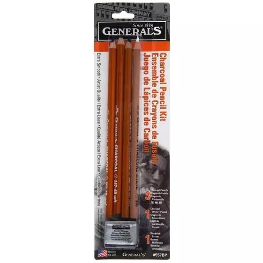 Charcoal pencils with pencil sharpener set of 4 NB 705-S4 Nobel