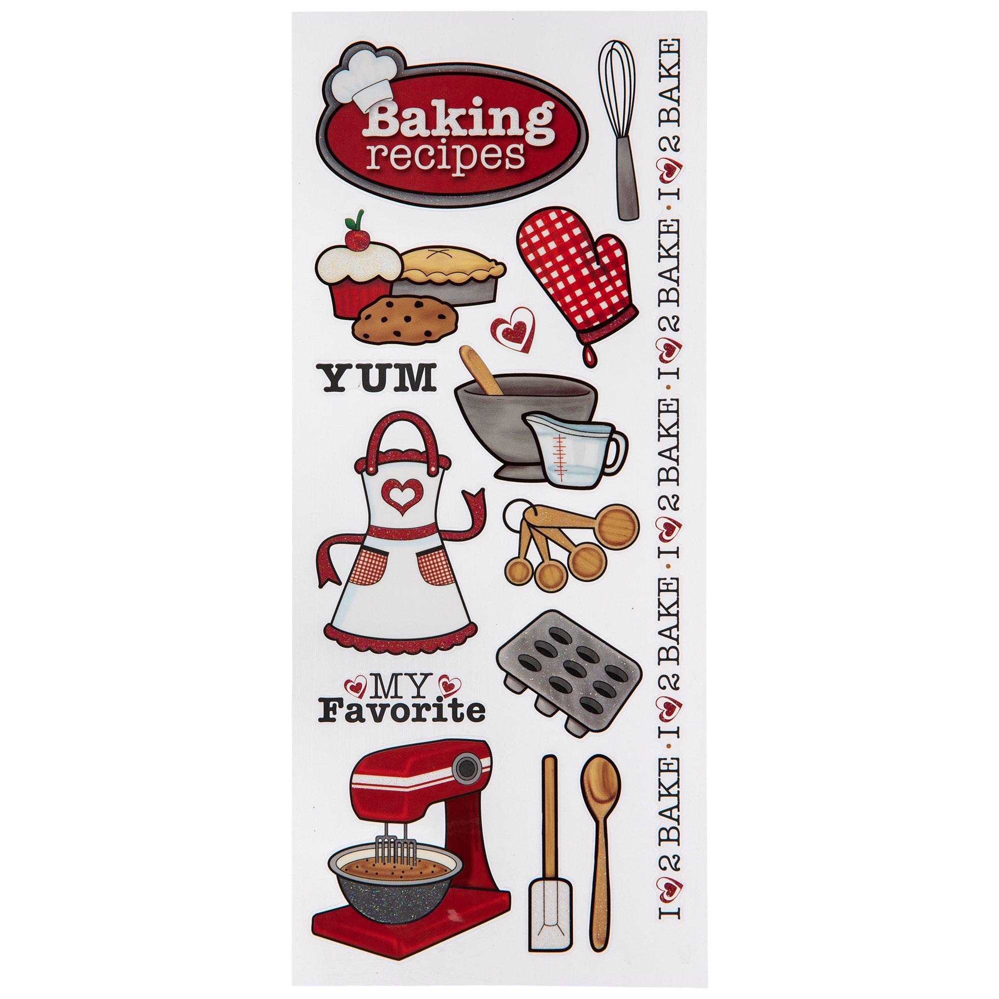 Scrapbook Stickers LOT - Baking Cooking Food Recipe Baked Goods Retired NEW  #34