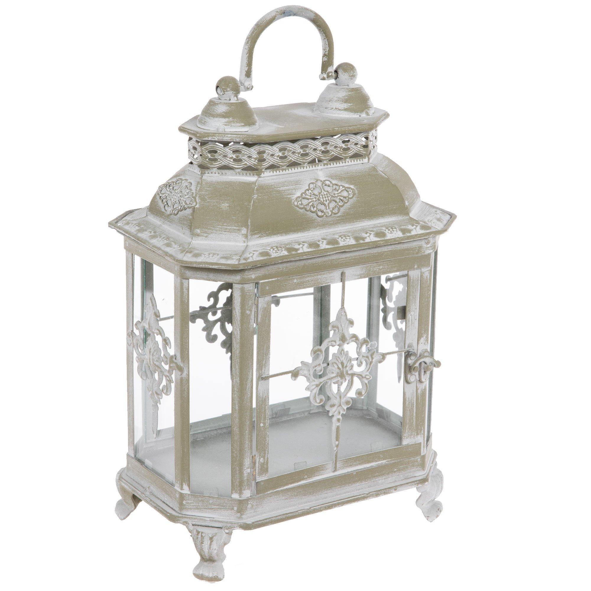 Whitewash Green Ornate Metal Lantern Hobby Lobby 679076
