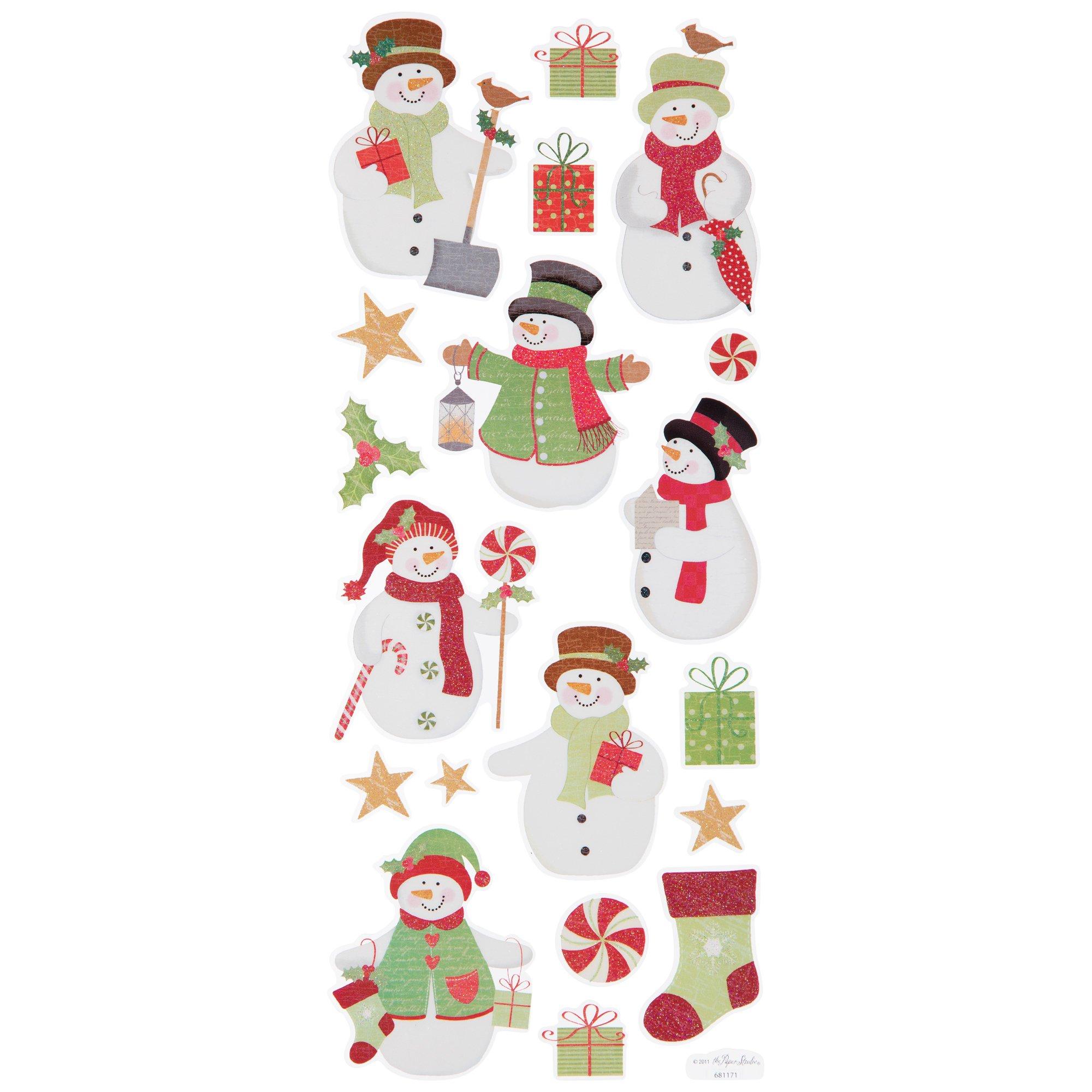 Christmas Snowman Glitter Stickers  Hobby Lobby  681171