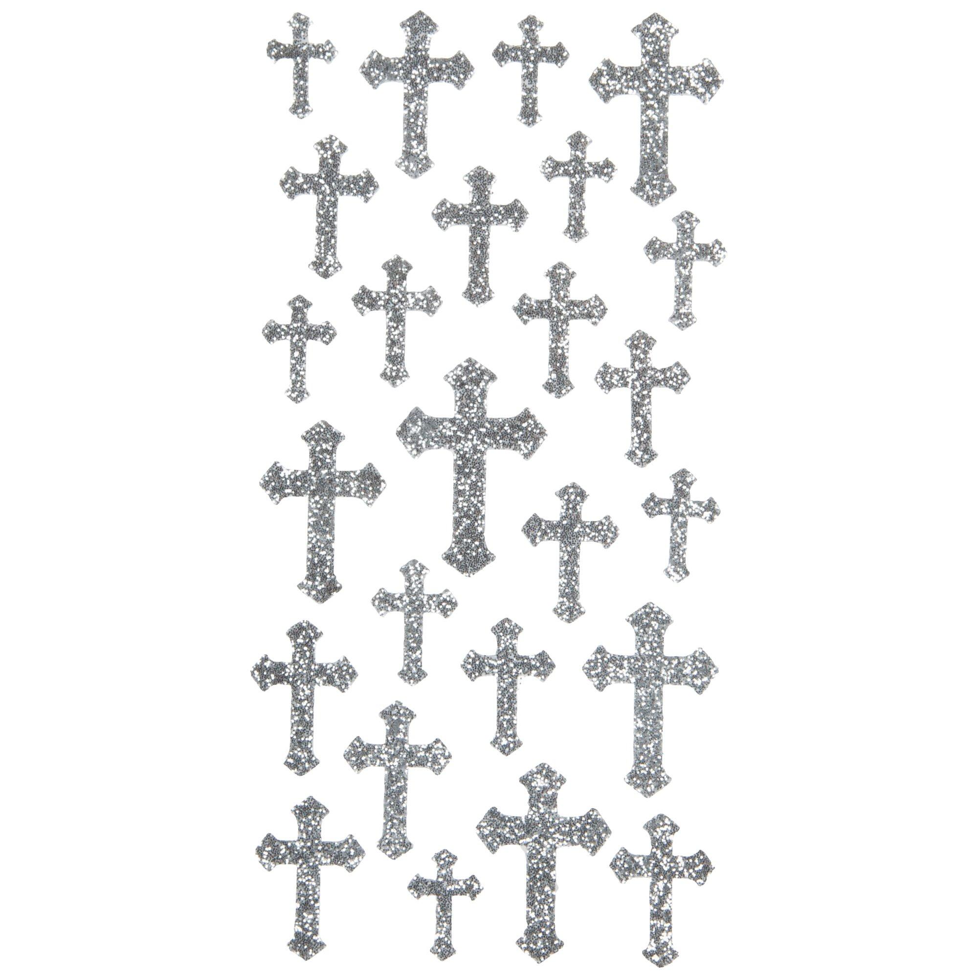 Silver Glitter Cross Stickers Hobby Lobby 695759